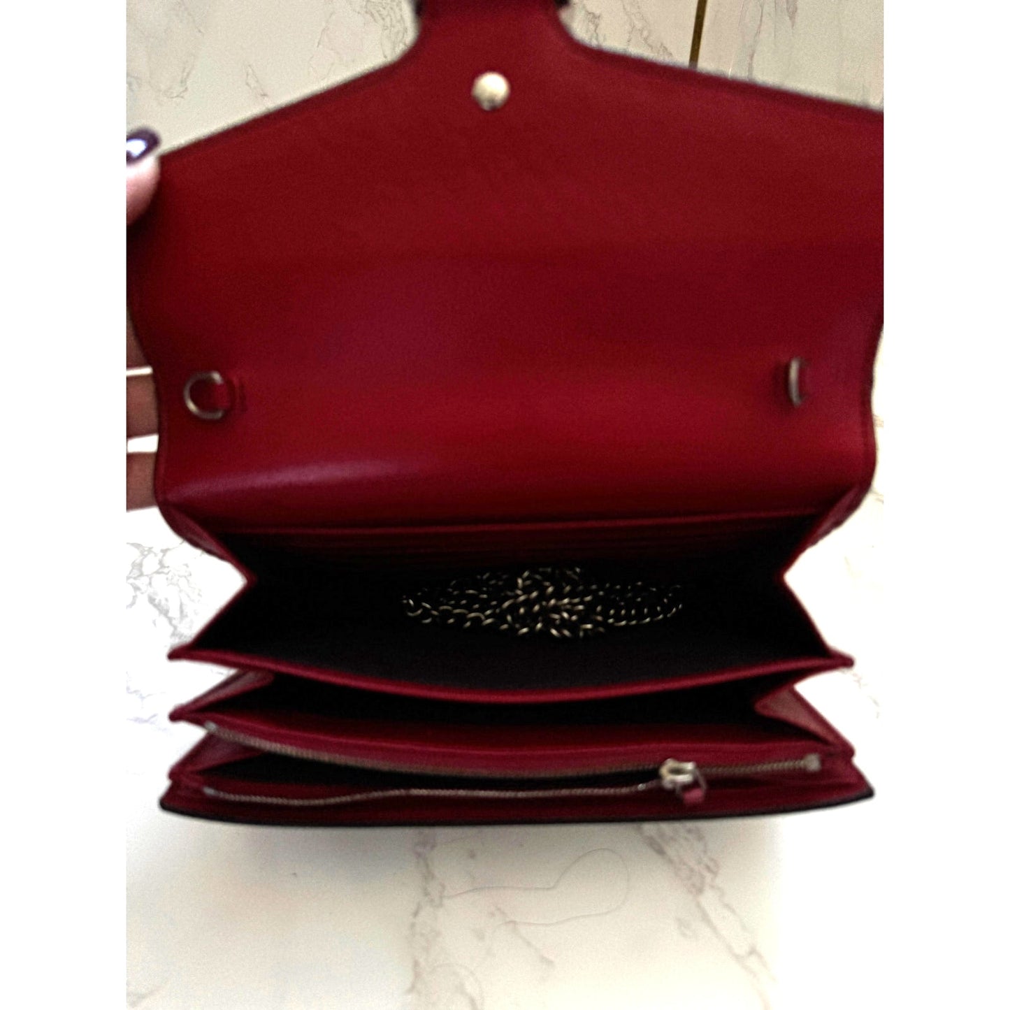 Gucci Dionysus Wallet on Chain Red & Tan Monogram with Dust Bag