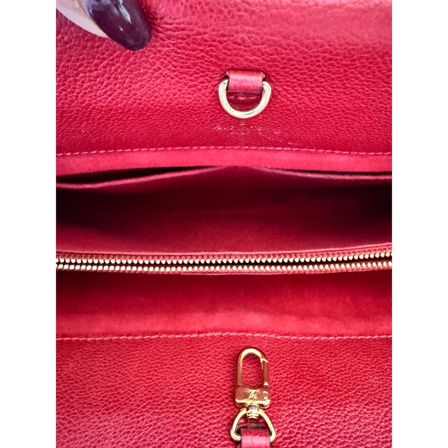 Louis Vuitton Venus Monogram Handbag with Red Cerise Leather Trim
