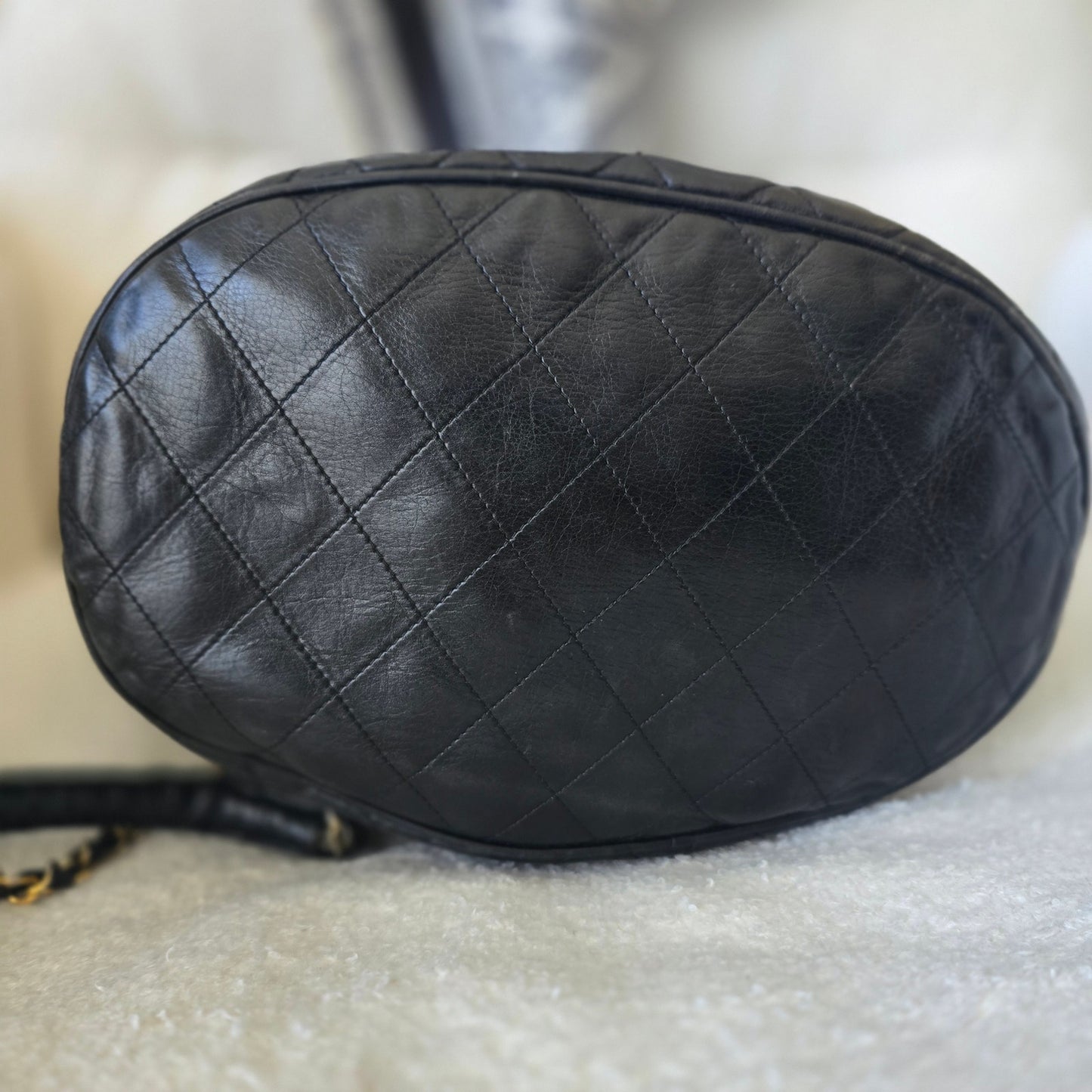 Rare Series 0 Collector's Chanel Vintage Bucket Bag with 24K Gold Hardware