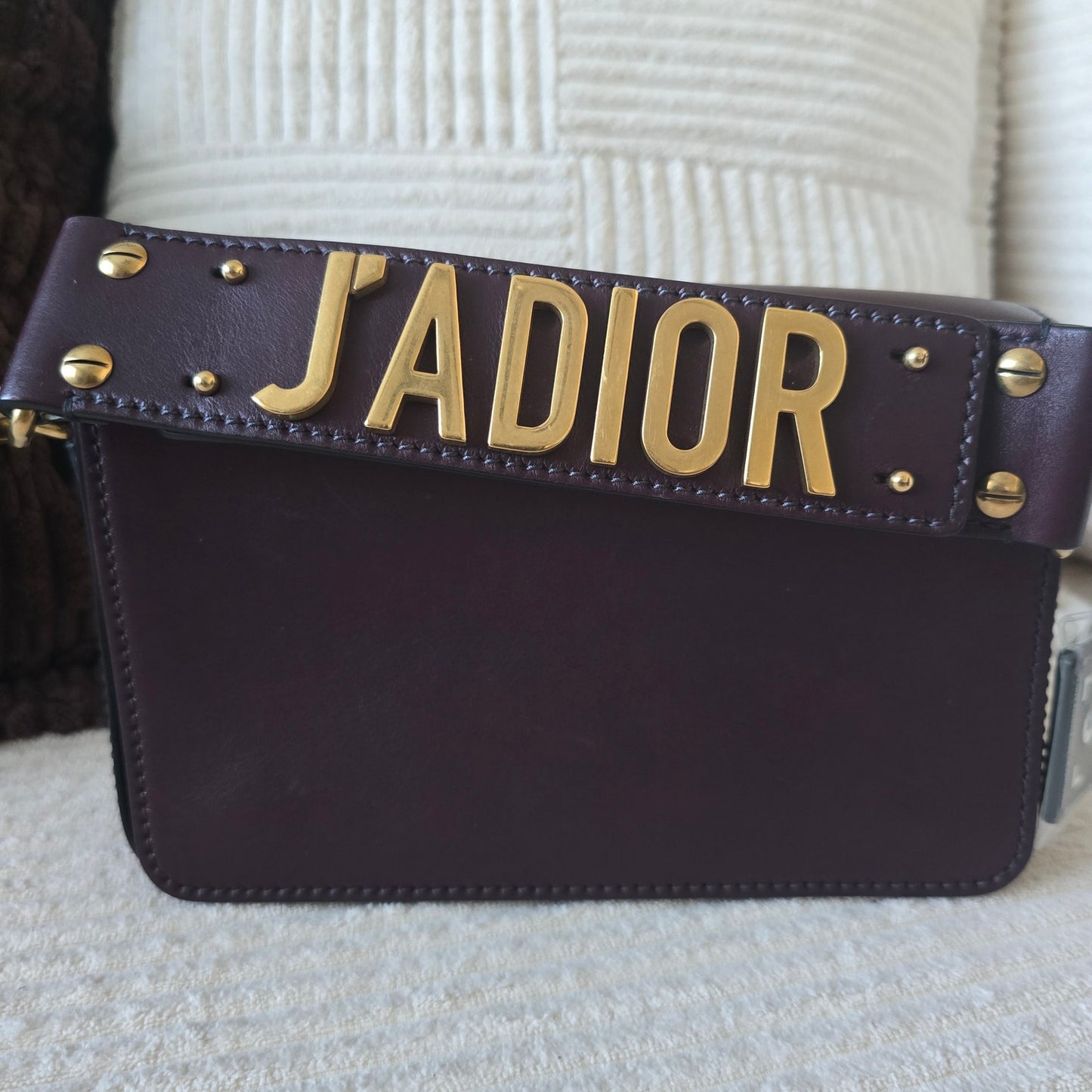 Christian Dior J'Adior Flap Bag Medium Burgundy Amaranth Leather Gold