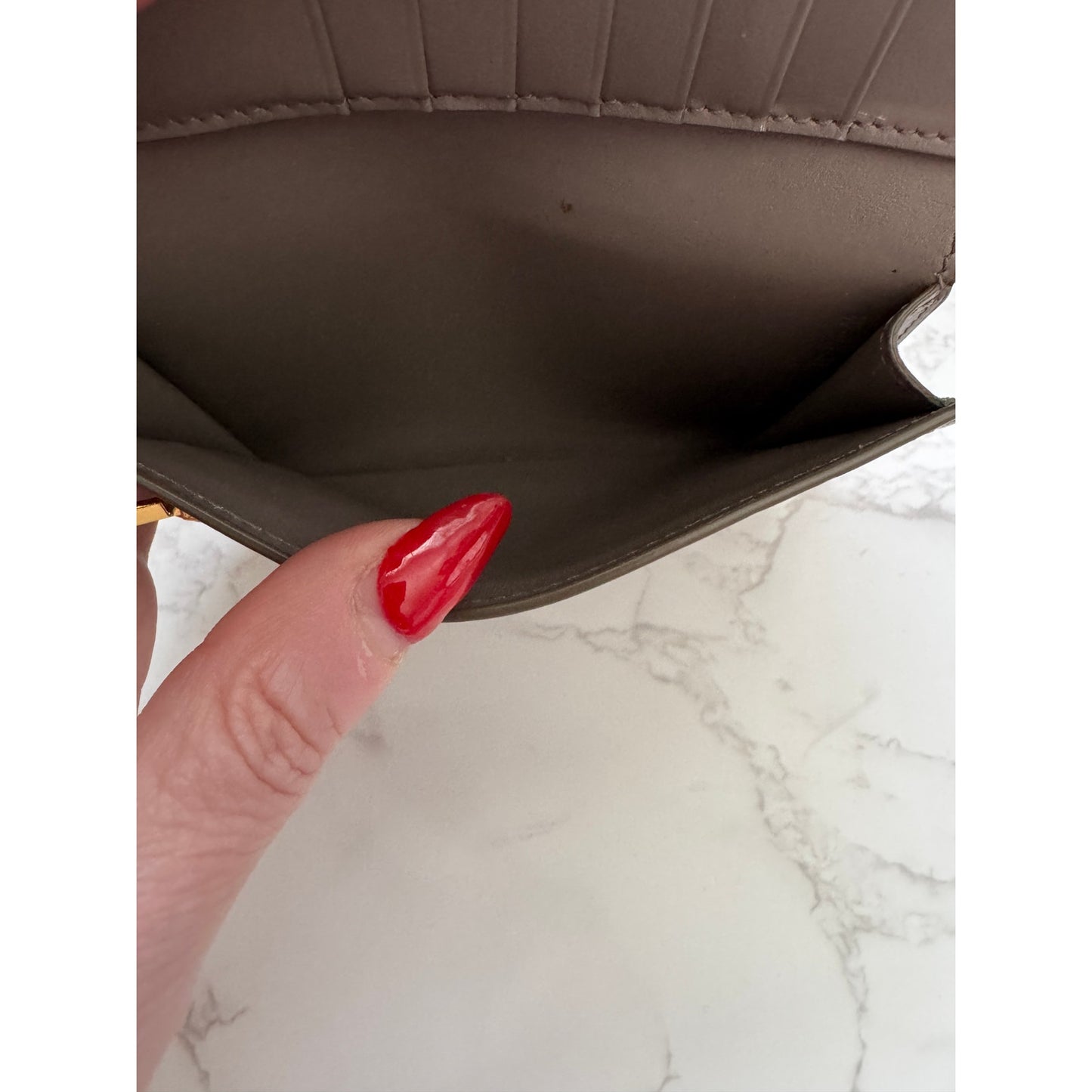 Celine Grained Calfskin Wallet Pebble Color