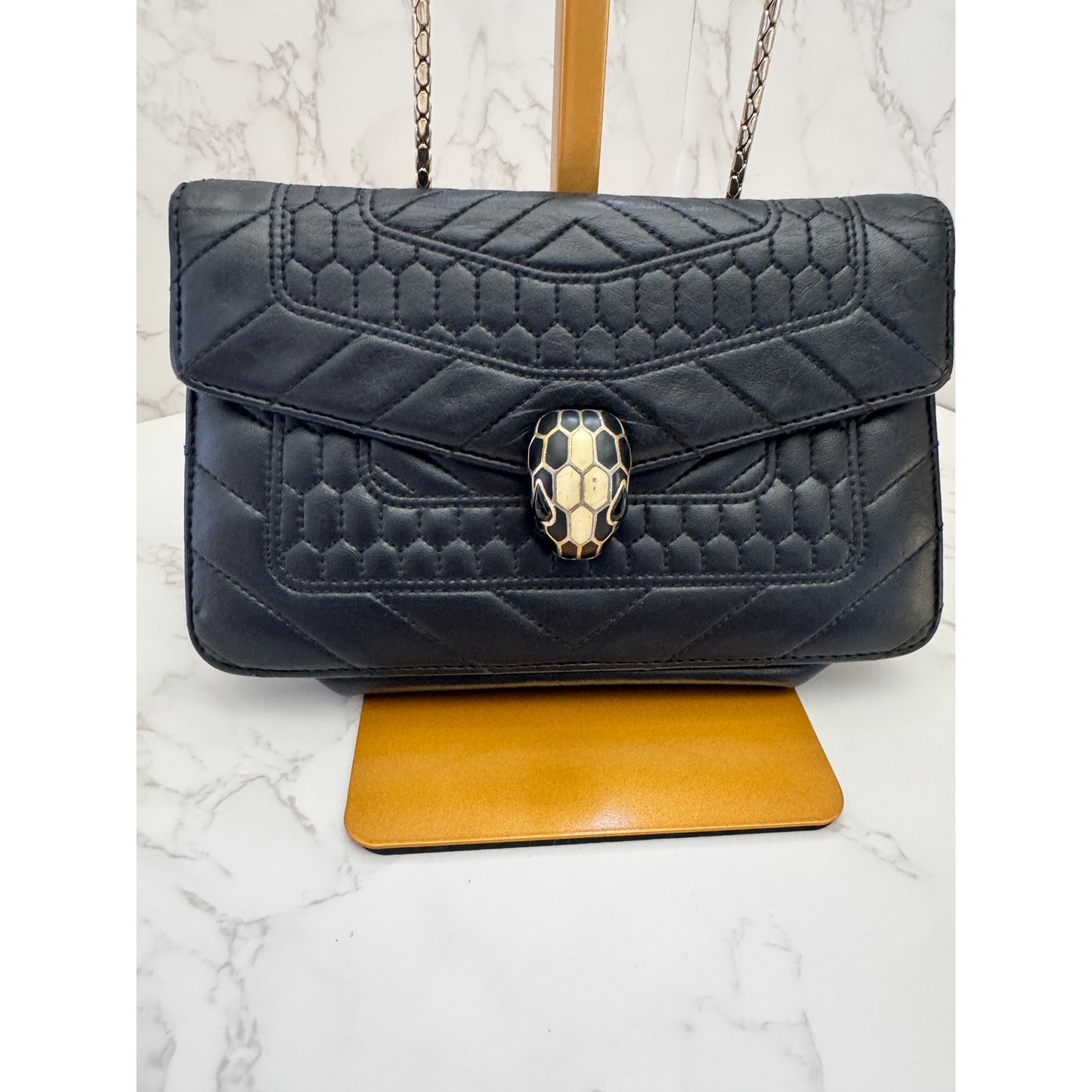 Bvlgari Forever Scaglie Quilted Leather Shoulder Bag