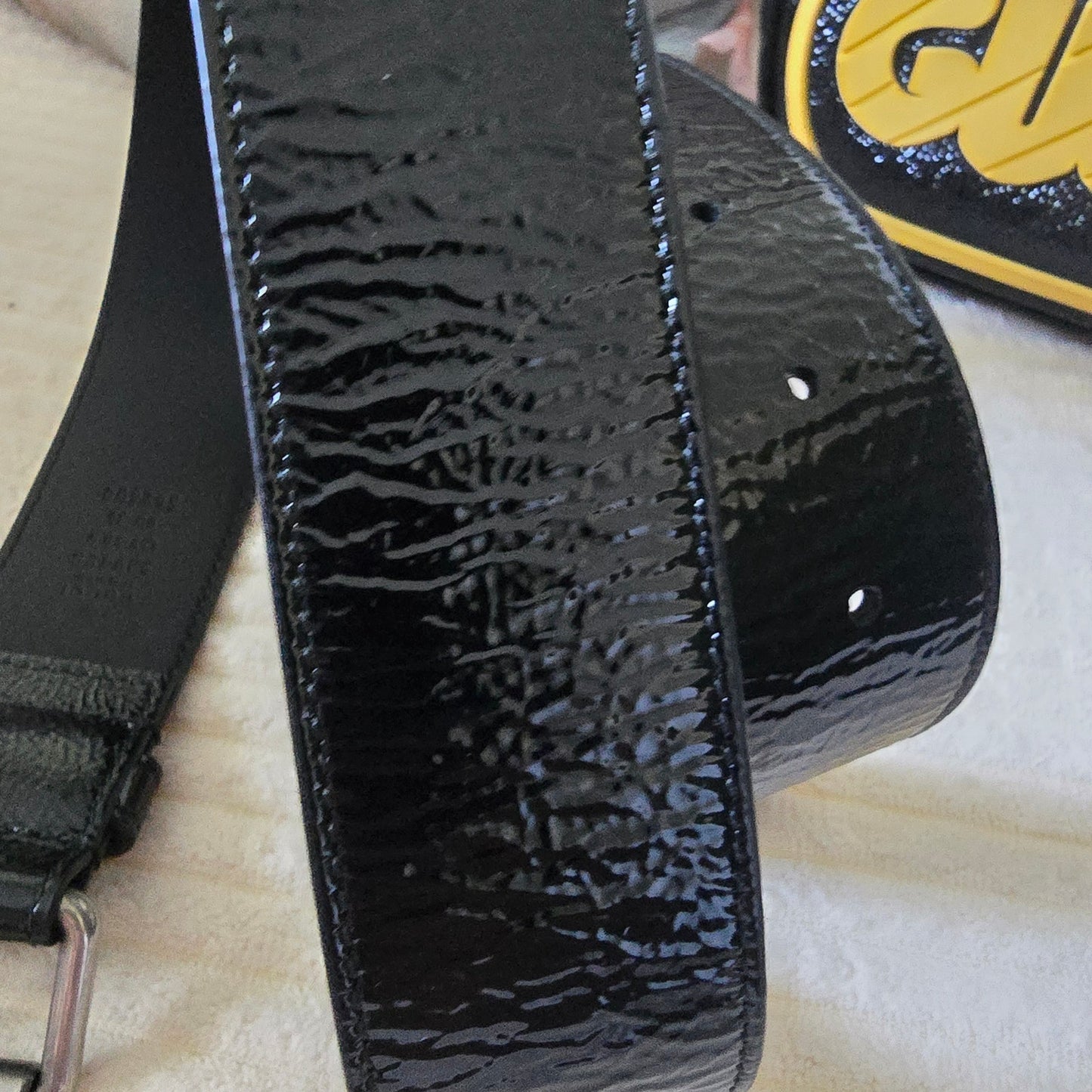Gucci Game Patch Logo Belt Bag Black/Yellow Size 80/32