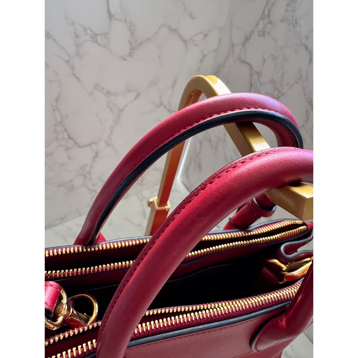 Prada Paradigme Tote in Red Saffiano Leather
