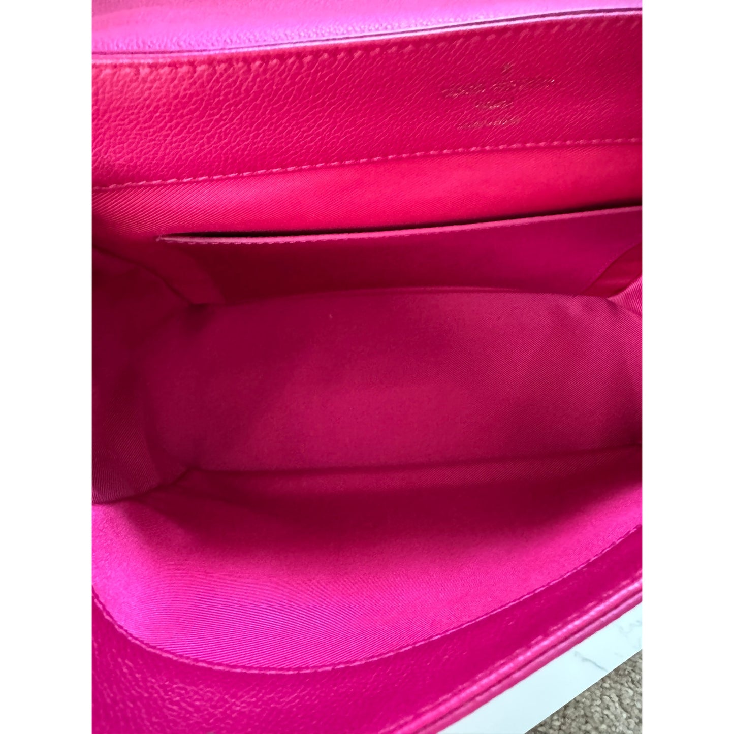 LV Lockme PM Handbag in Fuchsia and Black Top Handle