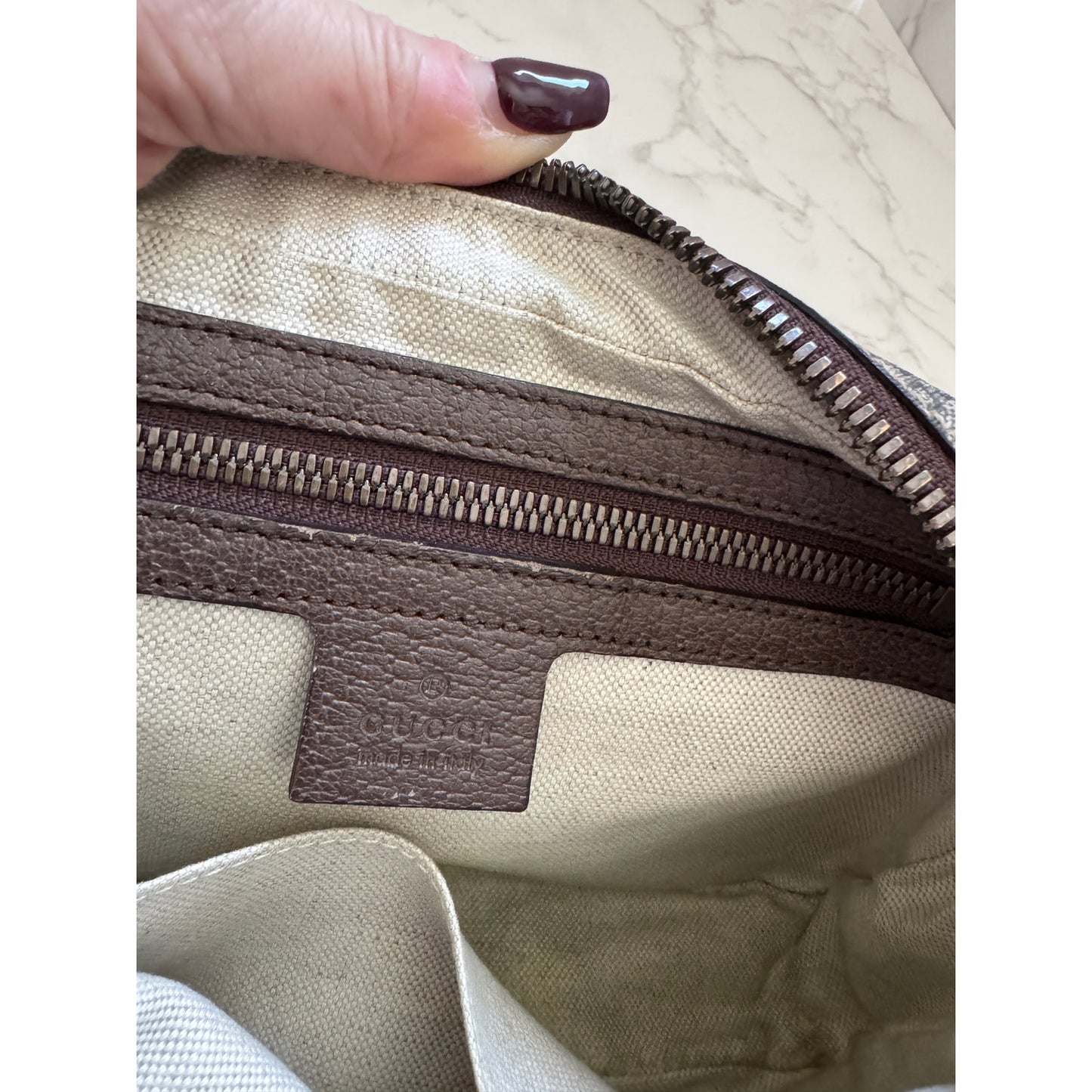 Brown GG Supreme Canvas Ophidia Belt Bag