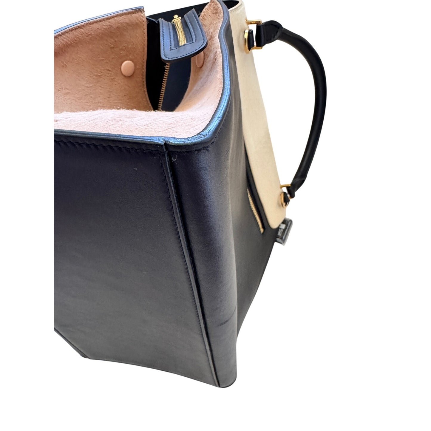 Celine Trapeze Top Handle Leather and Ponyhair Bag