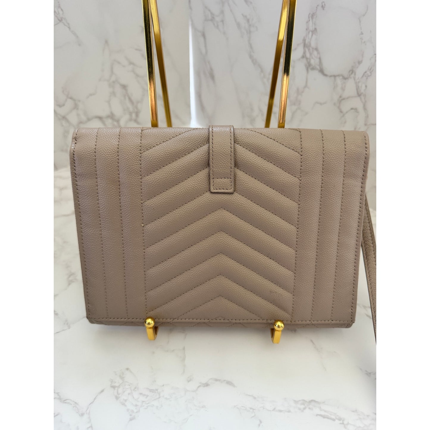 Yves Saint Laurent Envelope Flap Pouch in Mix Matelasse Leather