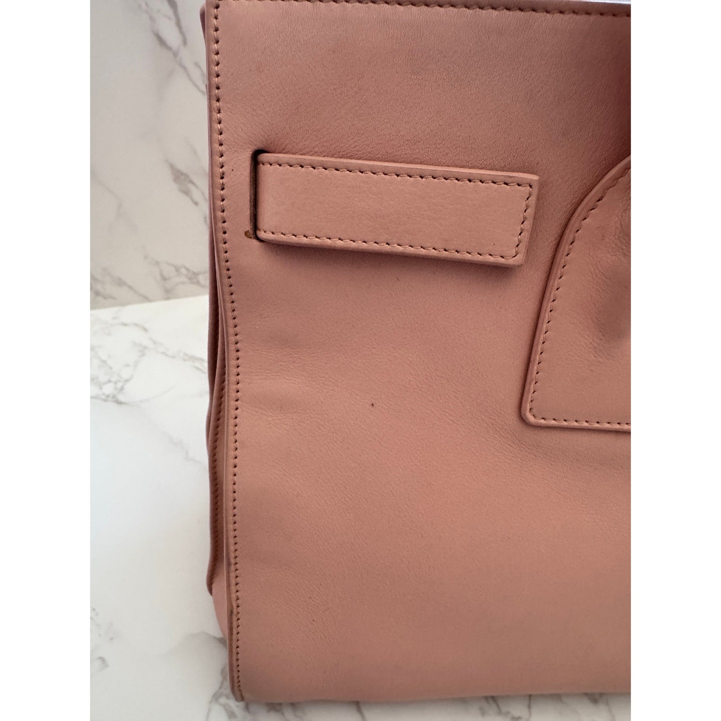 Saint Laurent Blush Calfskin Sac De Jour Tote Bag