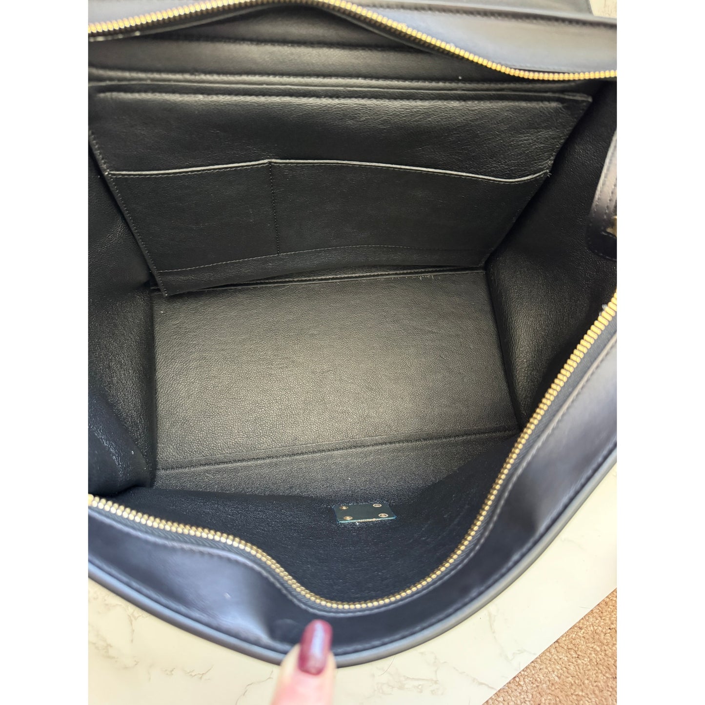 Celine Trapeze Top Handle Leather and Ponyhair Bag