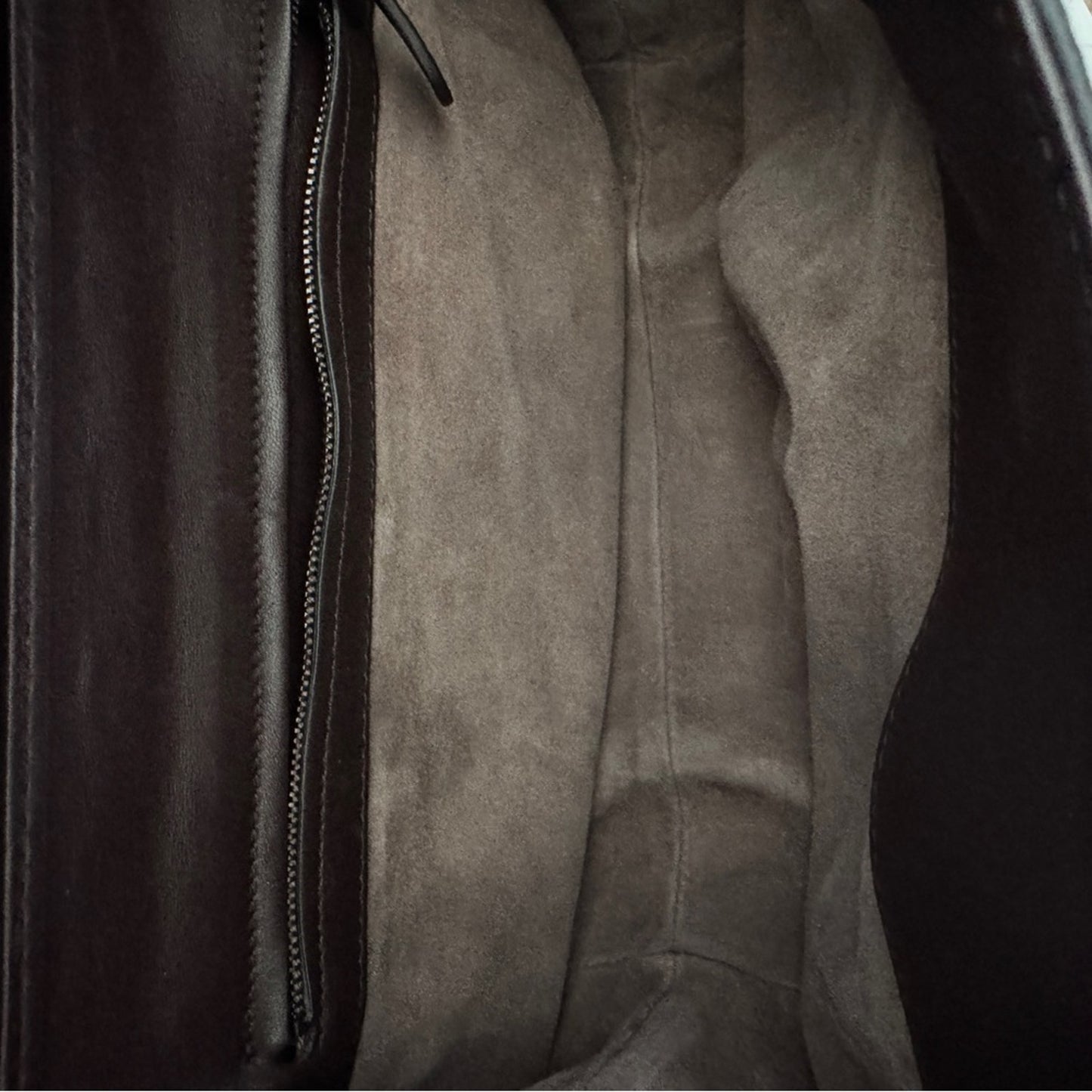 Bottega Veneta Snake Leather Shoulder Bag in Brown and Tan