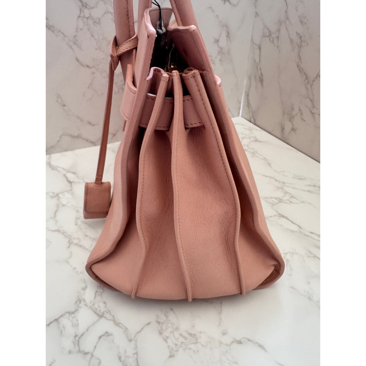 Saint Laurent Blush Calfskin Sac De Jour Tote Bag