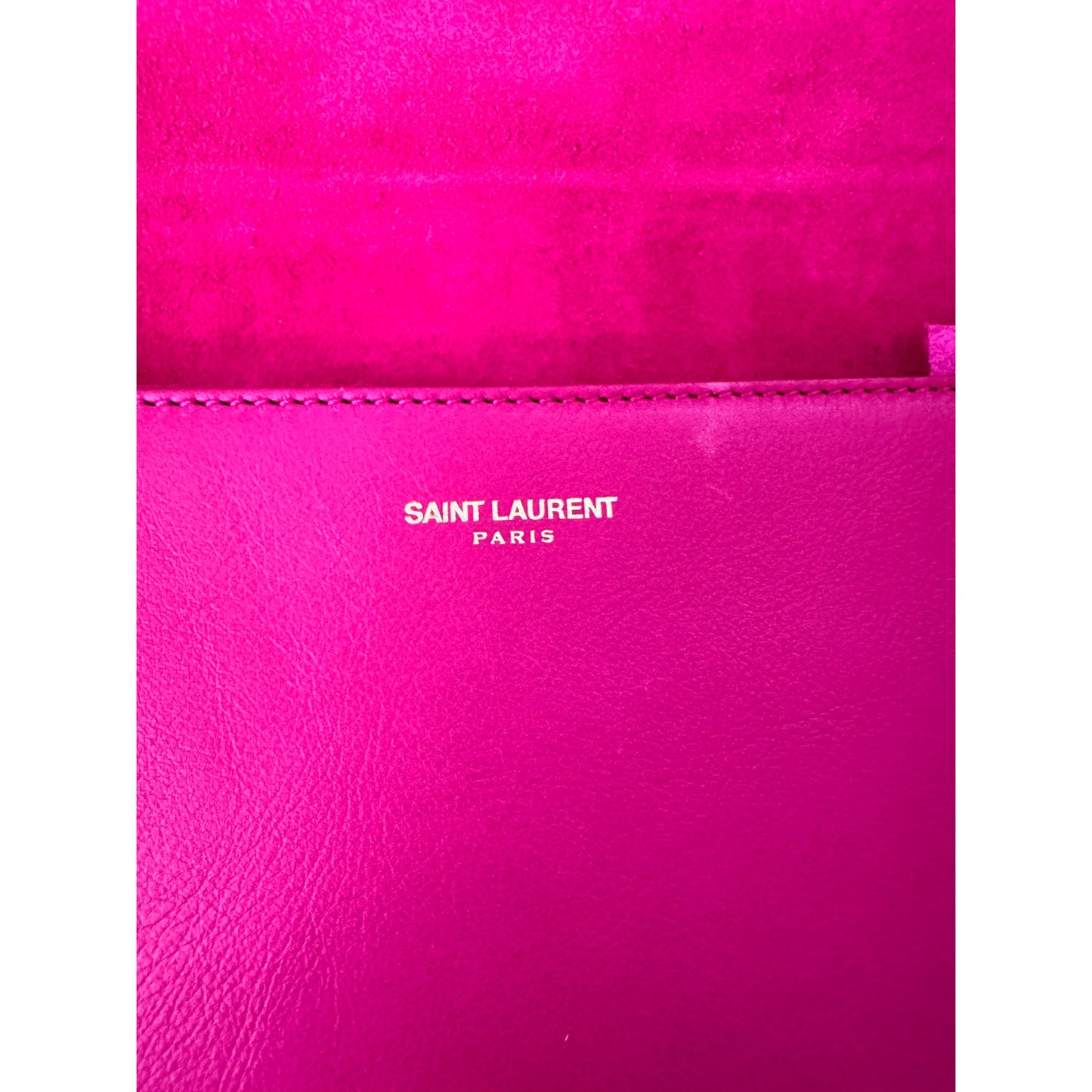 Saint Laurent Y Ligne Pink Leather Clutch