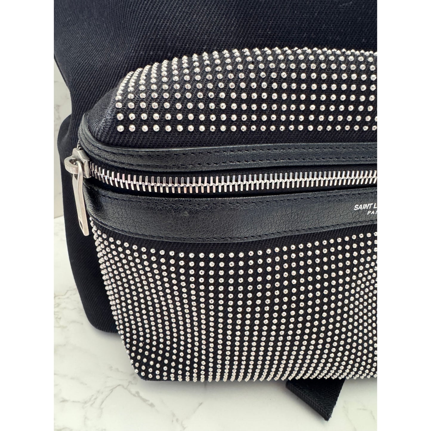 Saint Laurent Canvas City Studded Backpack
