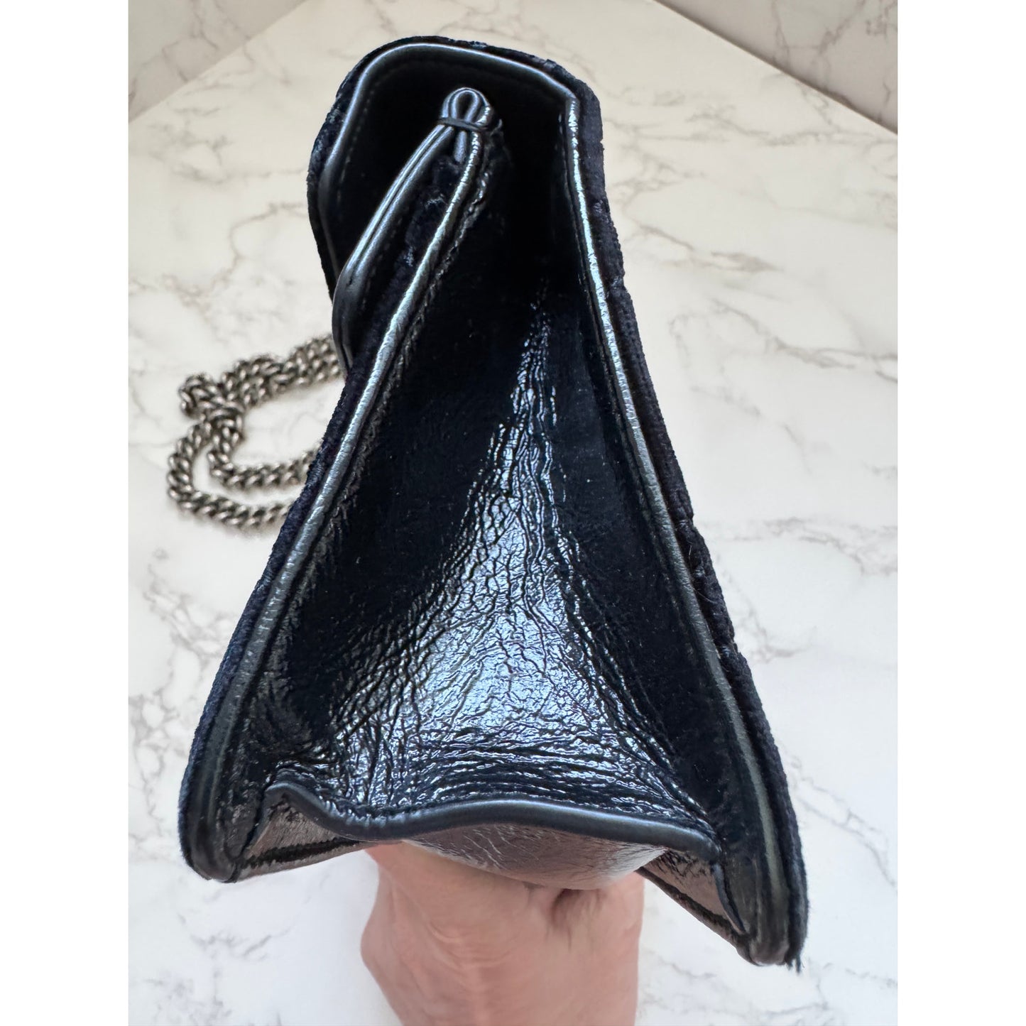 GUCCI Dionysus Mini GG Velvet Crystal Tiger Head Chain Shoulder Bag