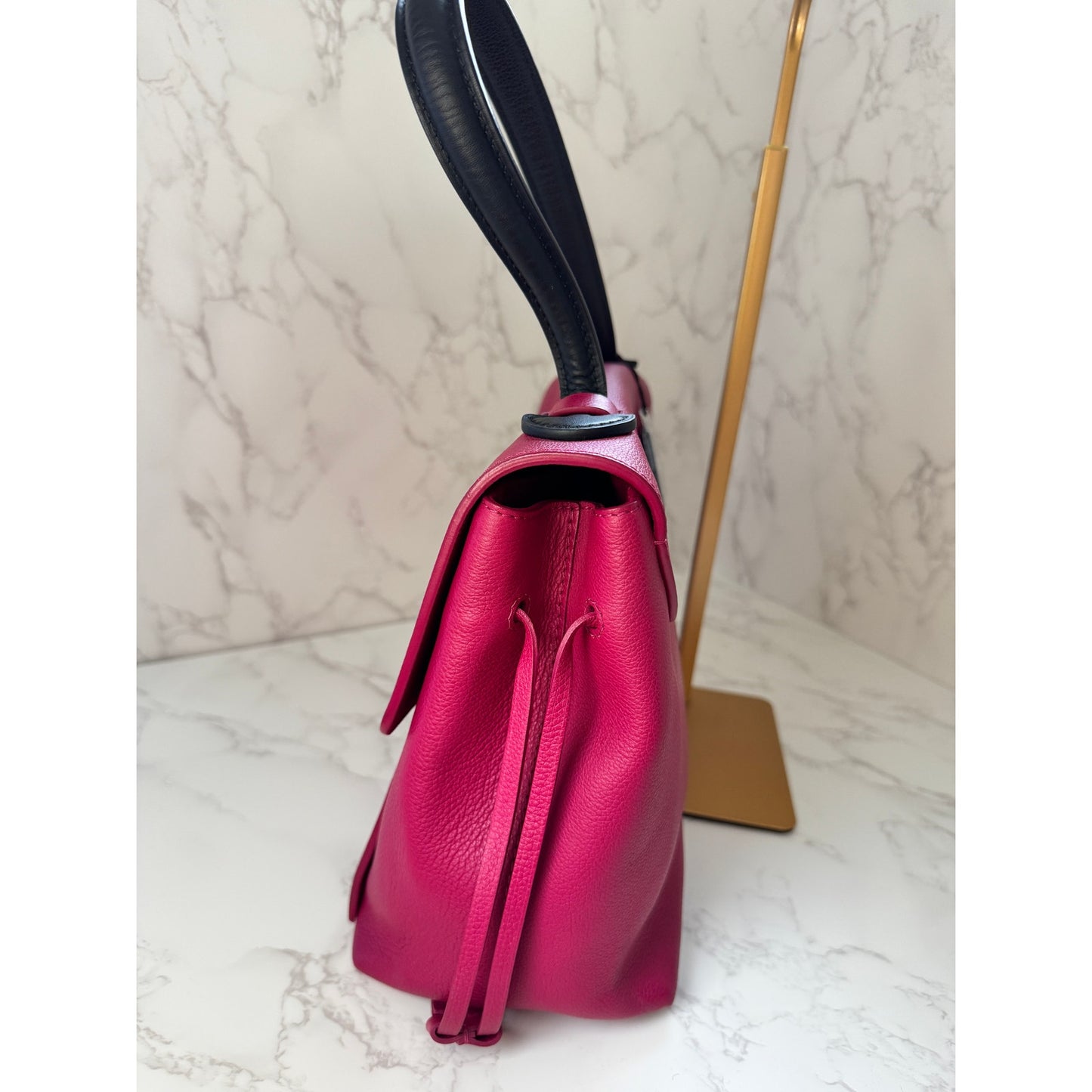 LV Lockme PM Handbag in Fuchsia and Black Top Handle