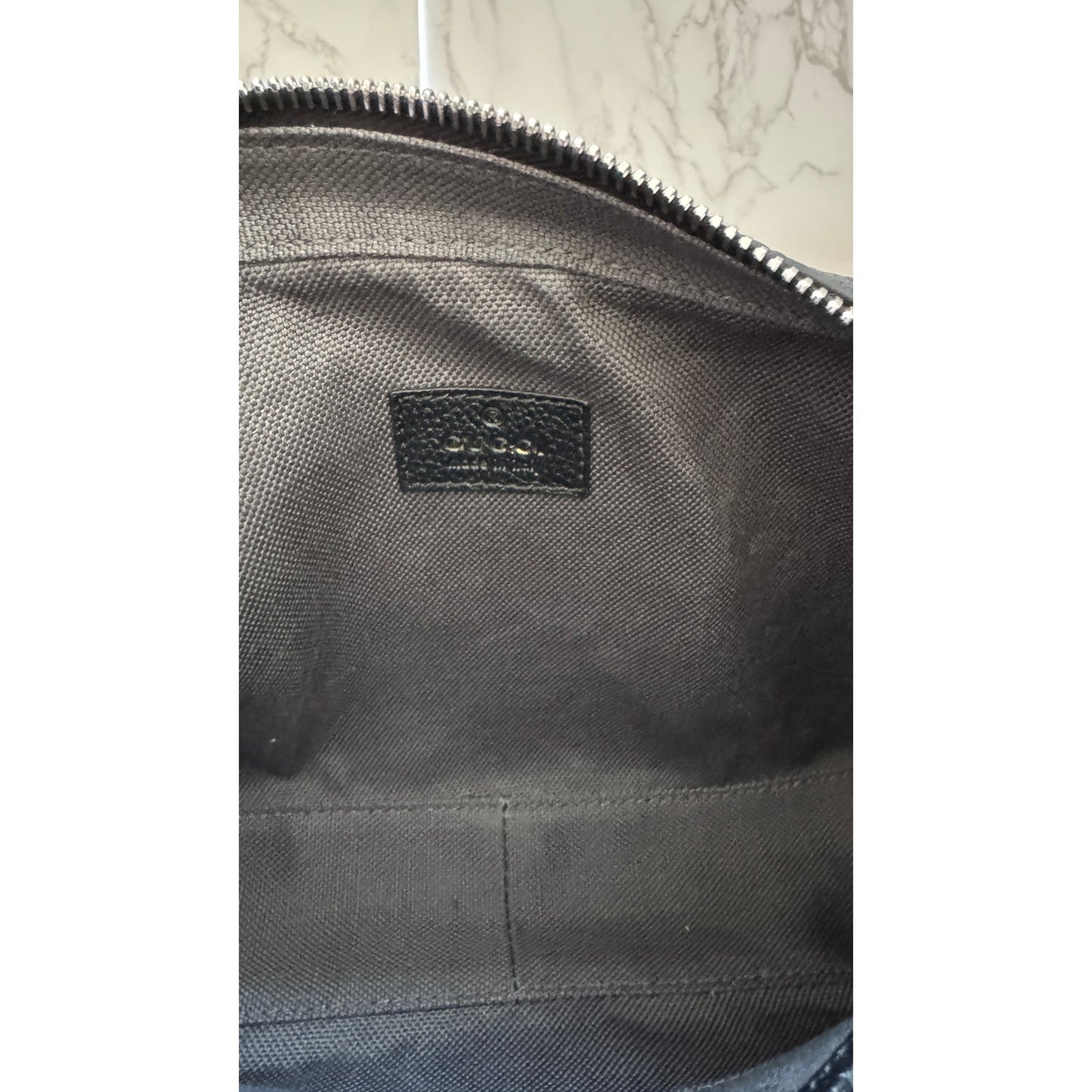 Gucci Black Leather Logo Shoulder Bag in Box!