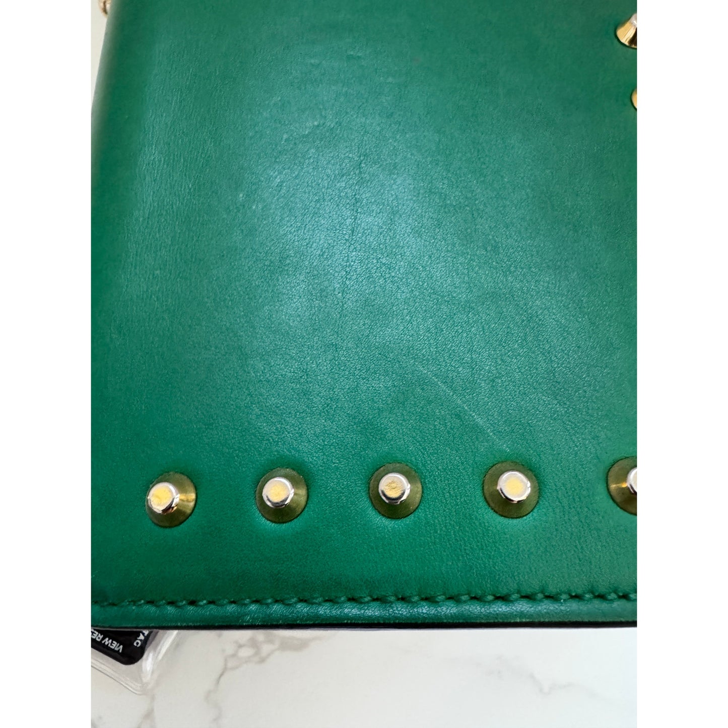 Gucci Green Pearl Studded Padlock Bag in Calfskin Leather