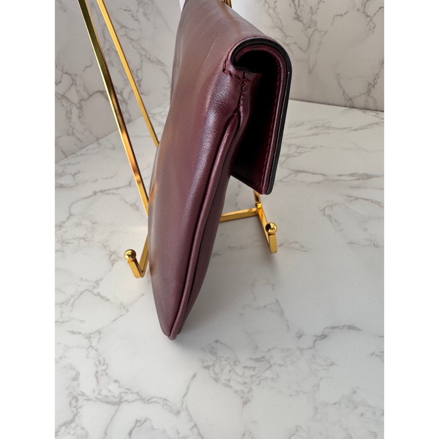 Gucci Rajah Burgundy Leather Clutch