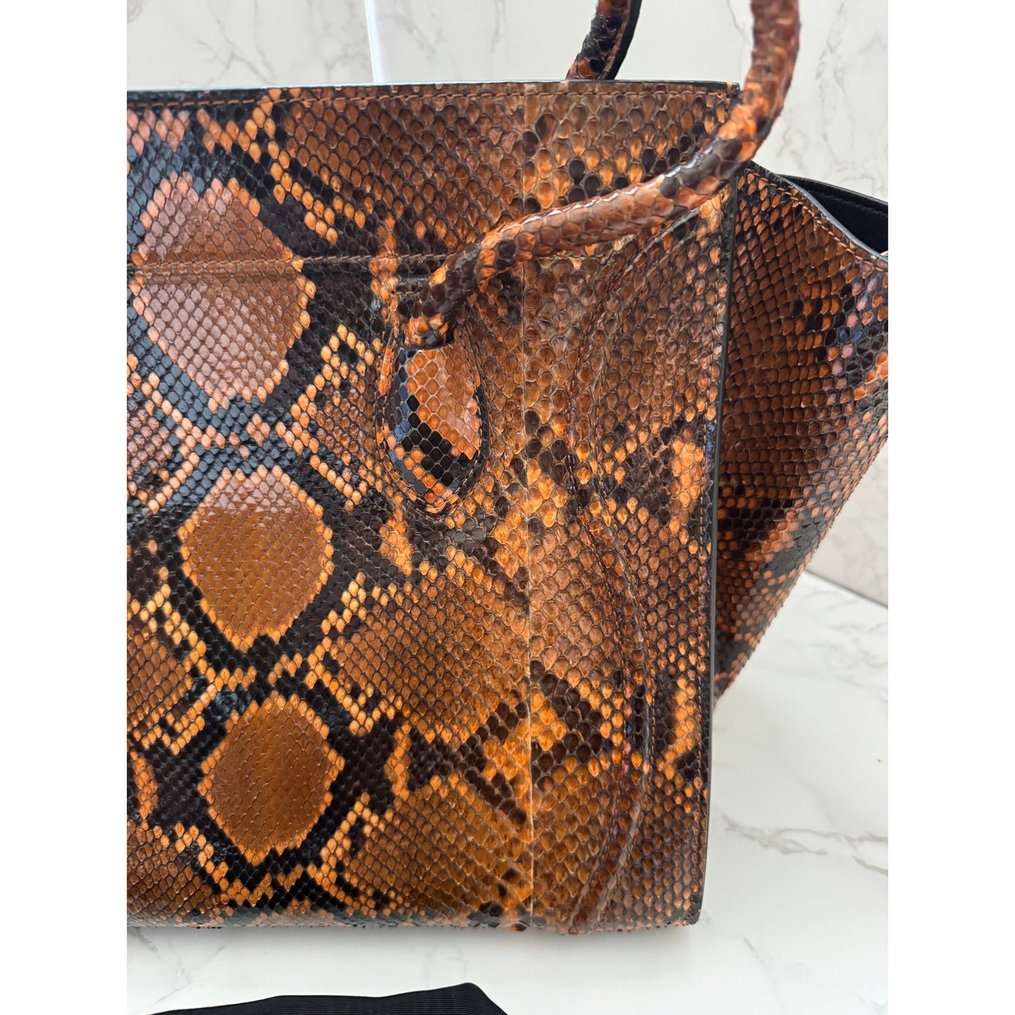 Exotic Celine Phantom Tote in Brown Python