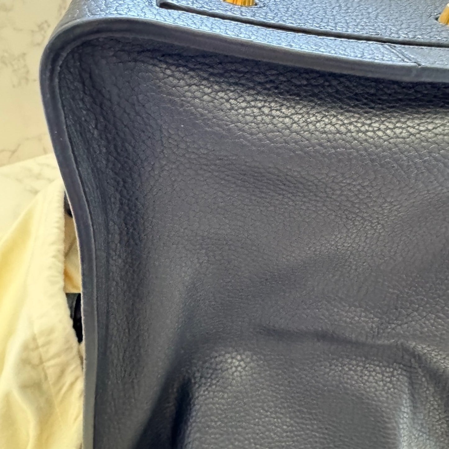 Authentic Celine Black Leather Tie Knot Tote