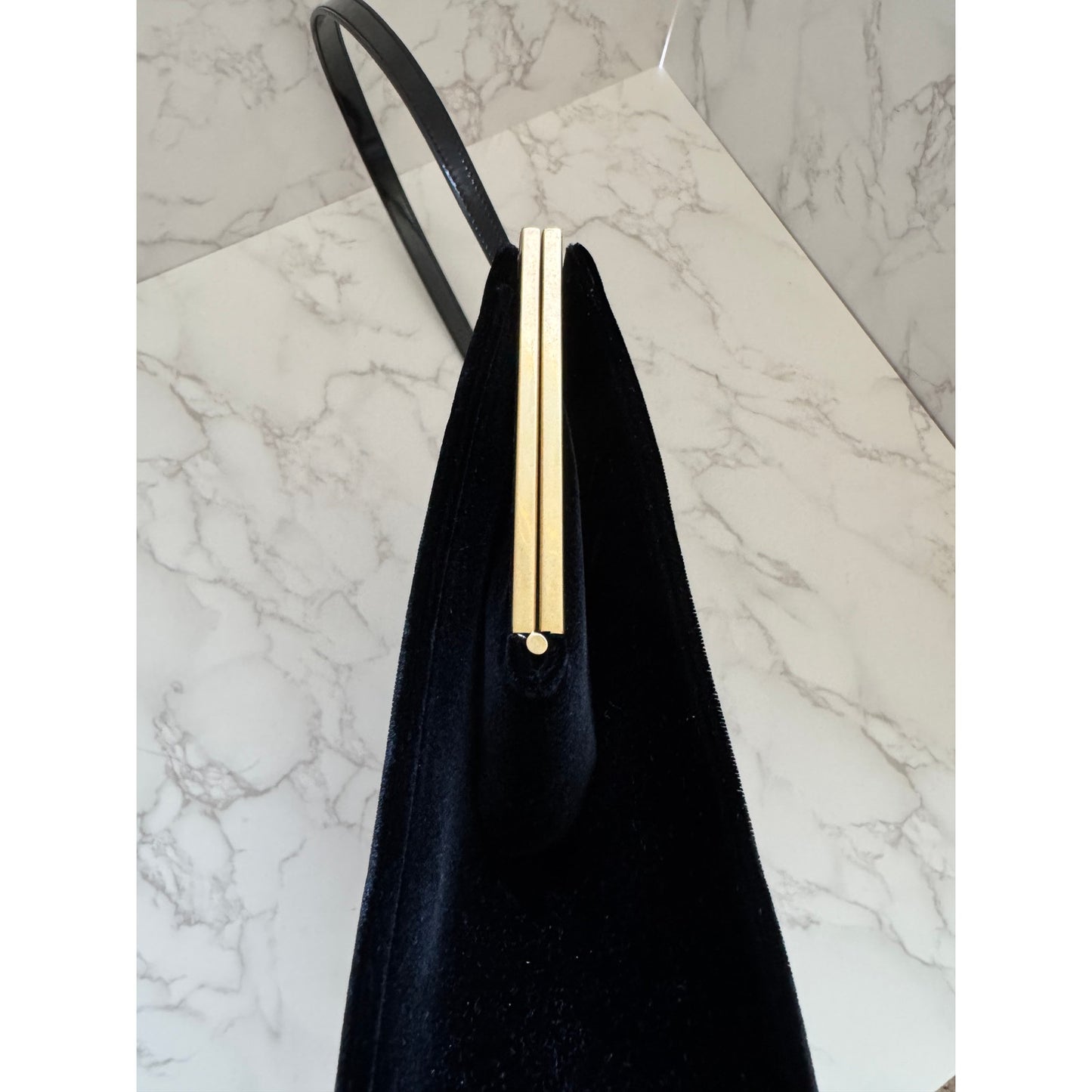 Yves Saint Laurent Le Anne-Marie Shoulder Bag in Black Velvet