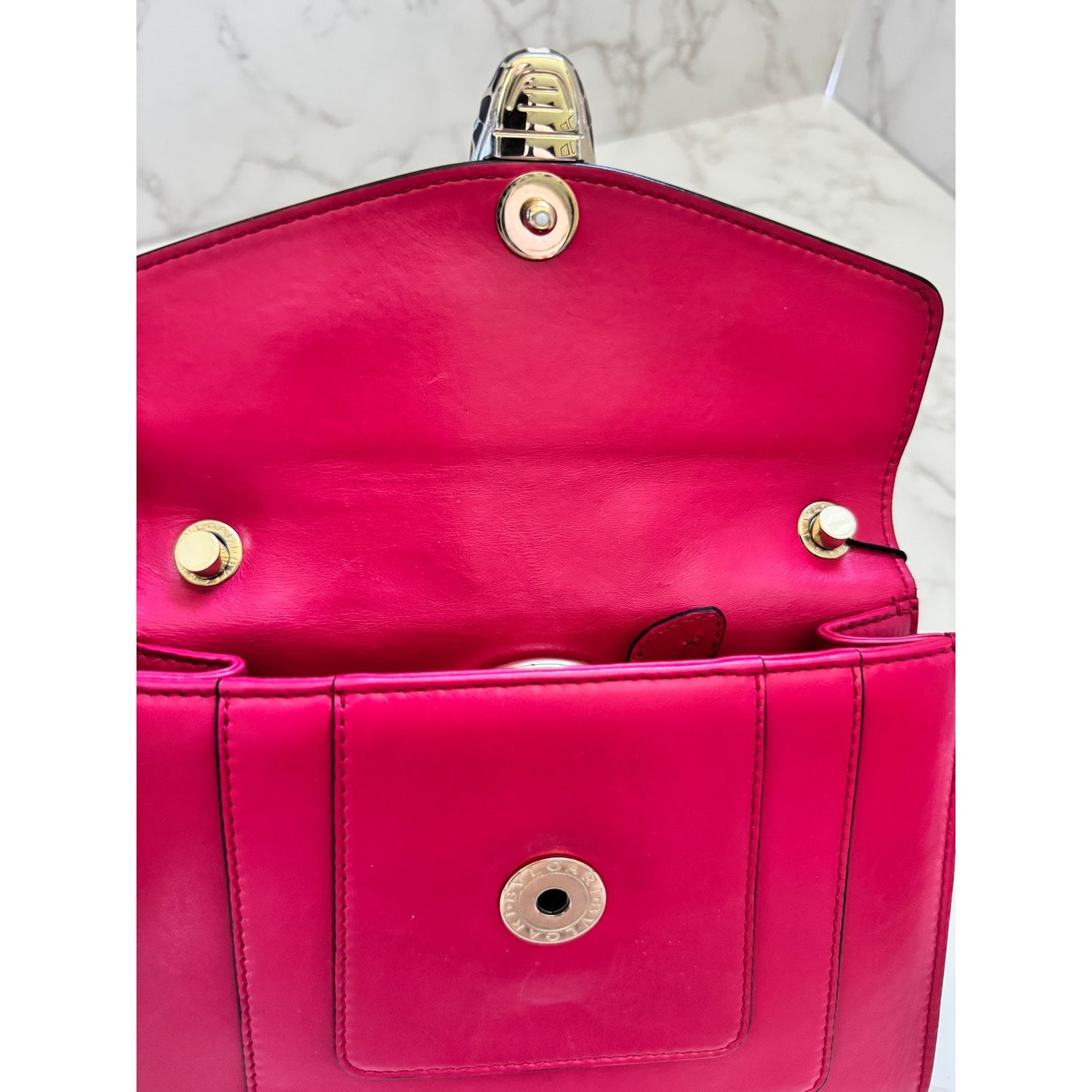 Bvlgari Serpenti Forever Dark Pink Chain Shoulder Bag