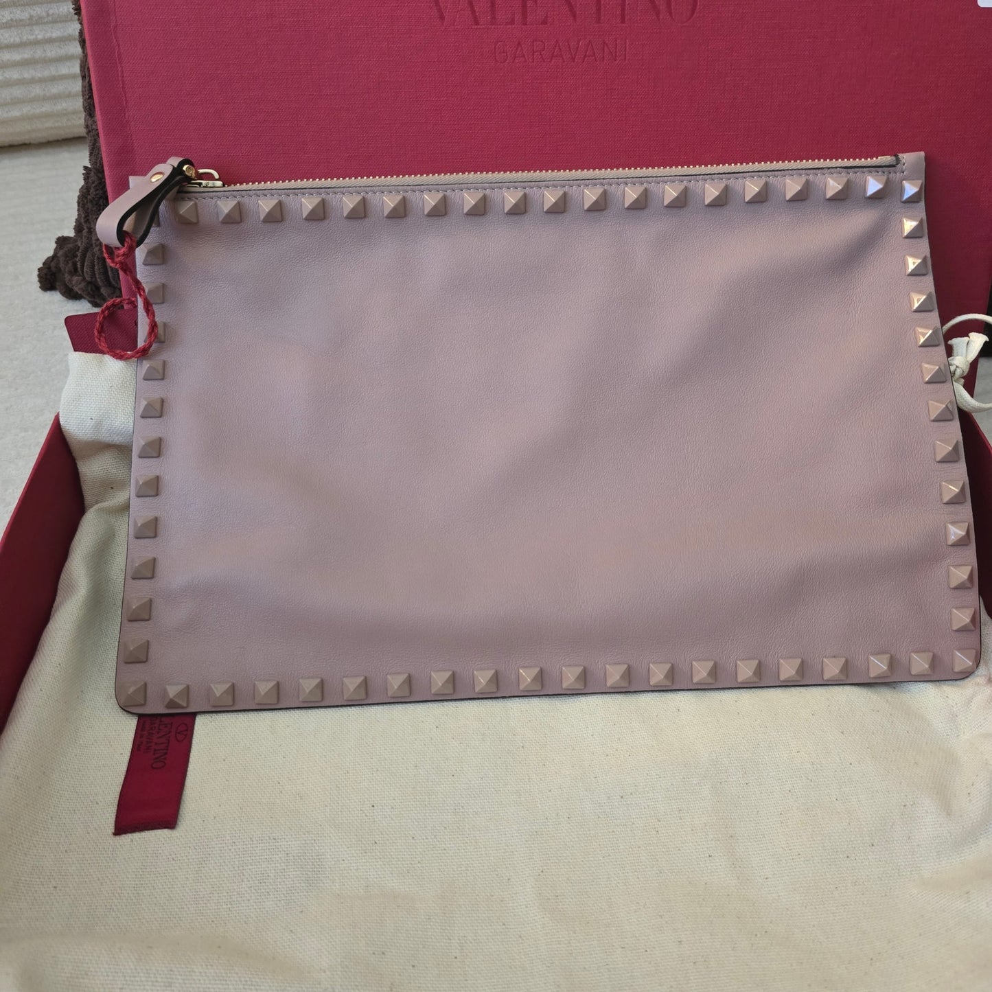 Valentino Garavani Rockstud Leather Large Pouch - NWT