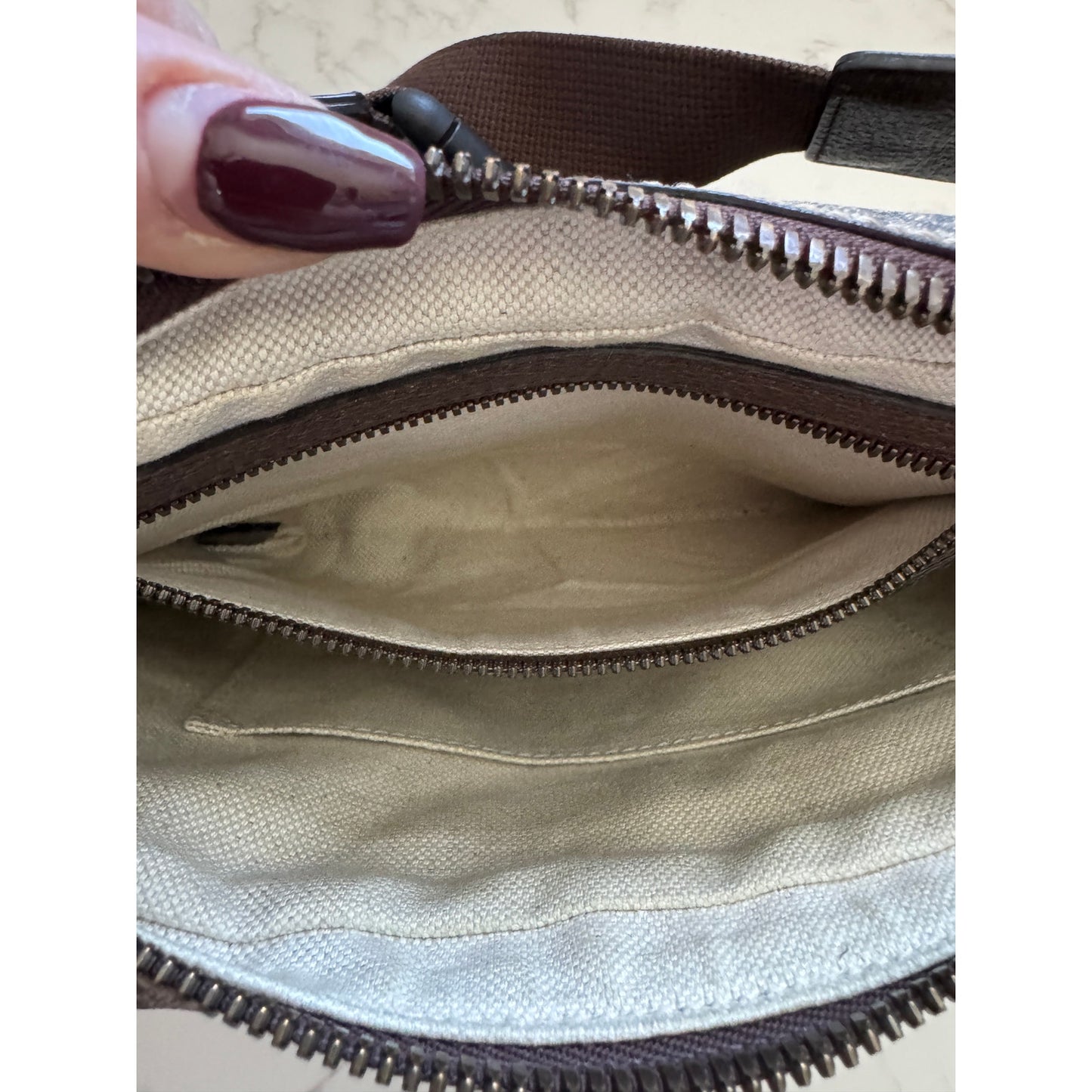 Brown GG Supreme Canvas Ophidia Belt Bag
