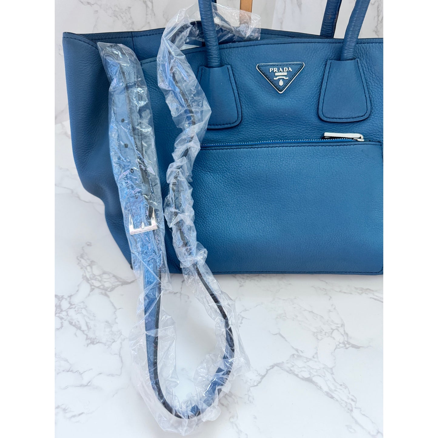 Prada Vitello Daino Front Pocket Tote