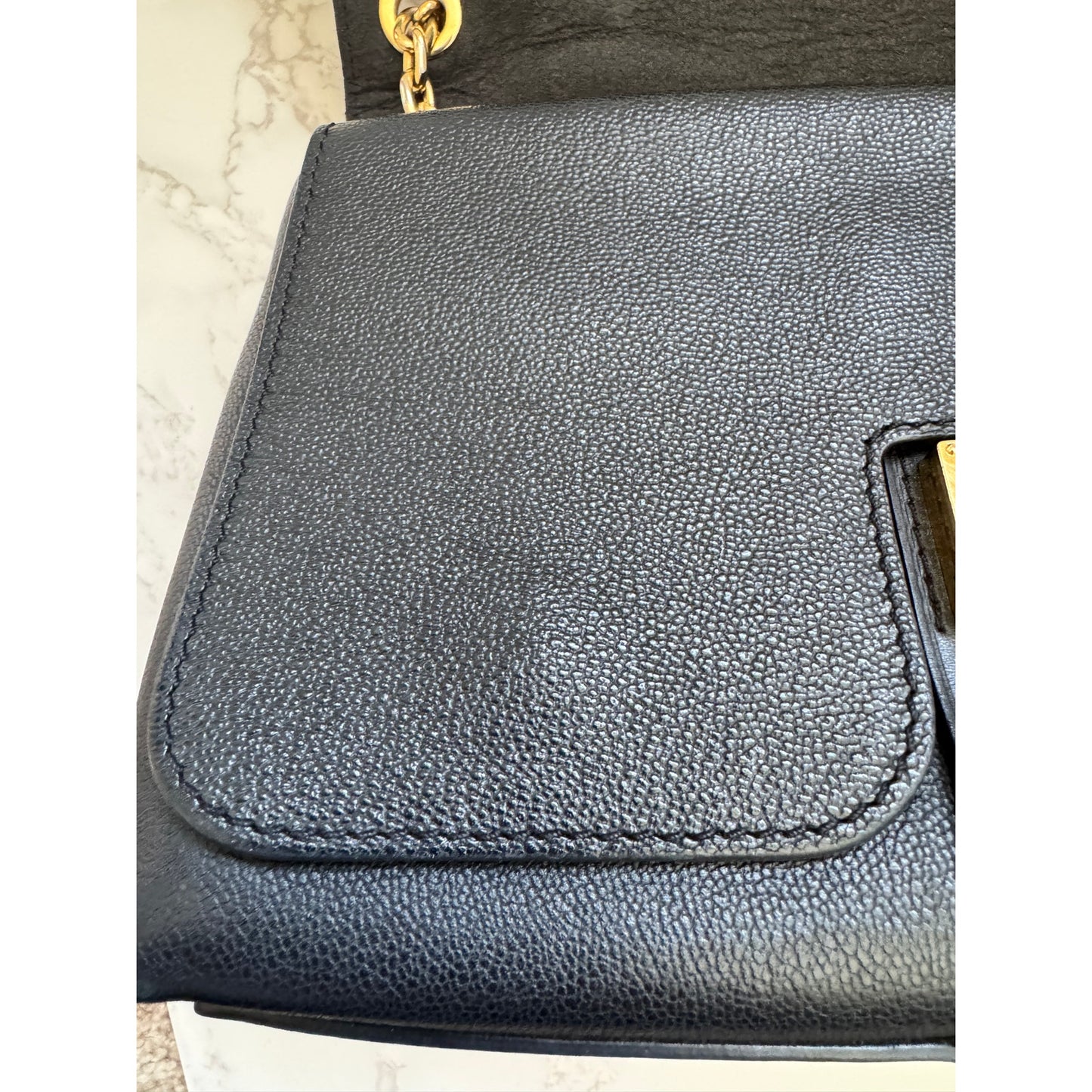 LV Monogram Cuir Plume Ecume Very Chain Bag in black