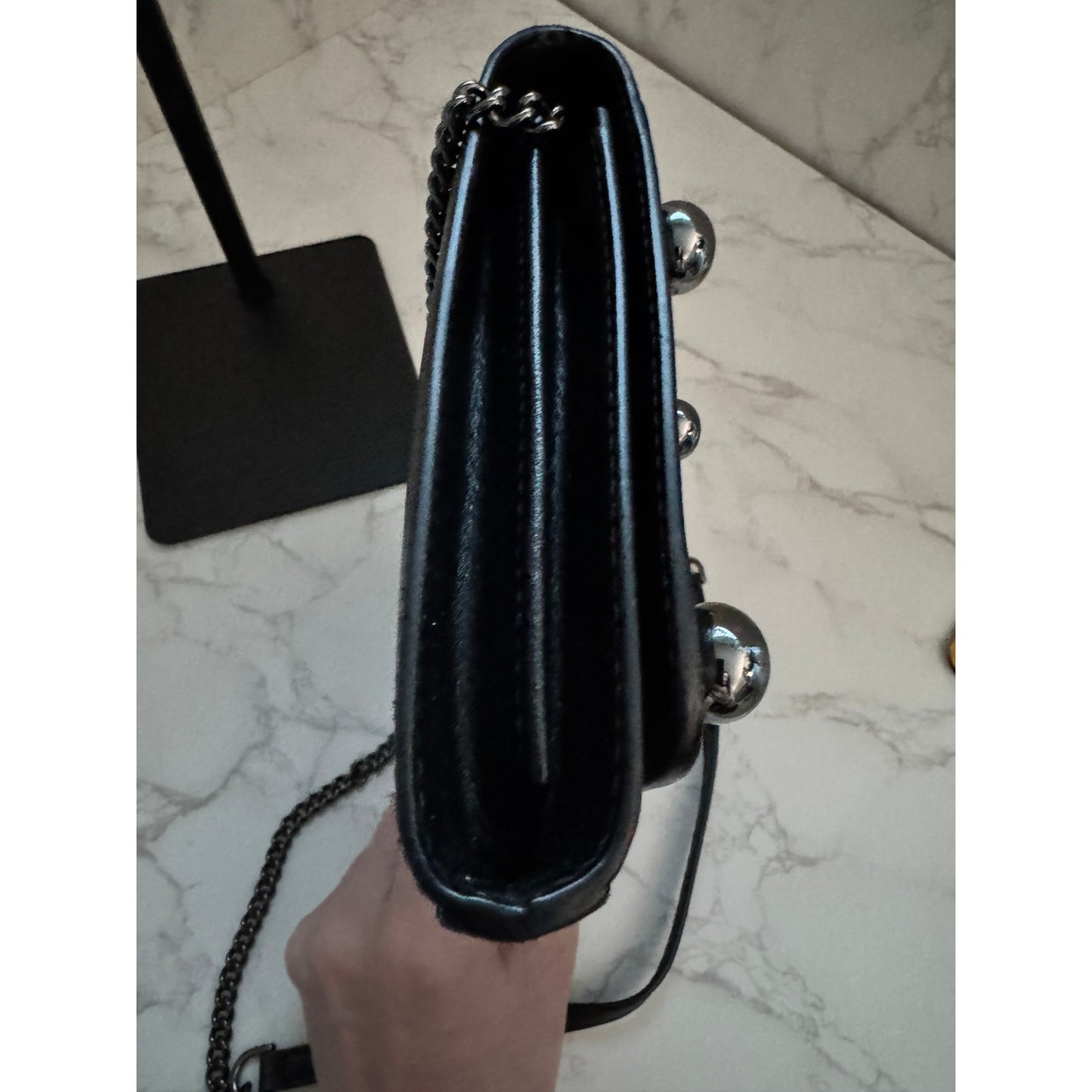 Fendi F Logo Liberty Pearl Wallet on Chain
