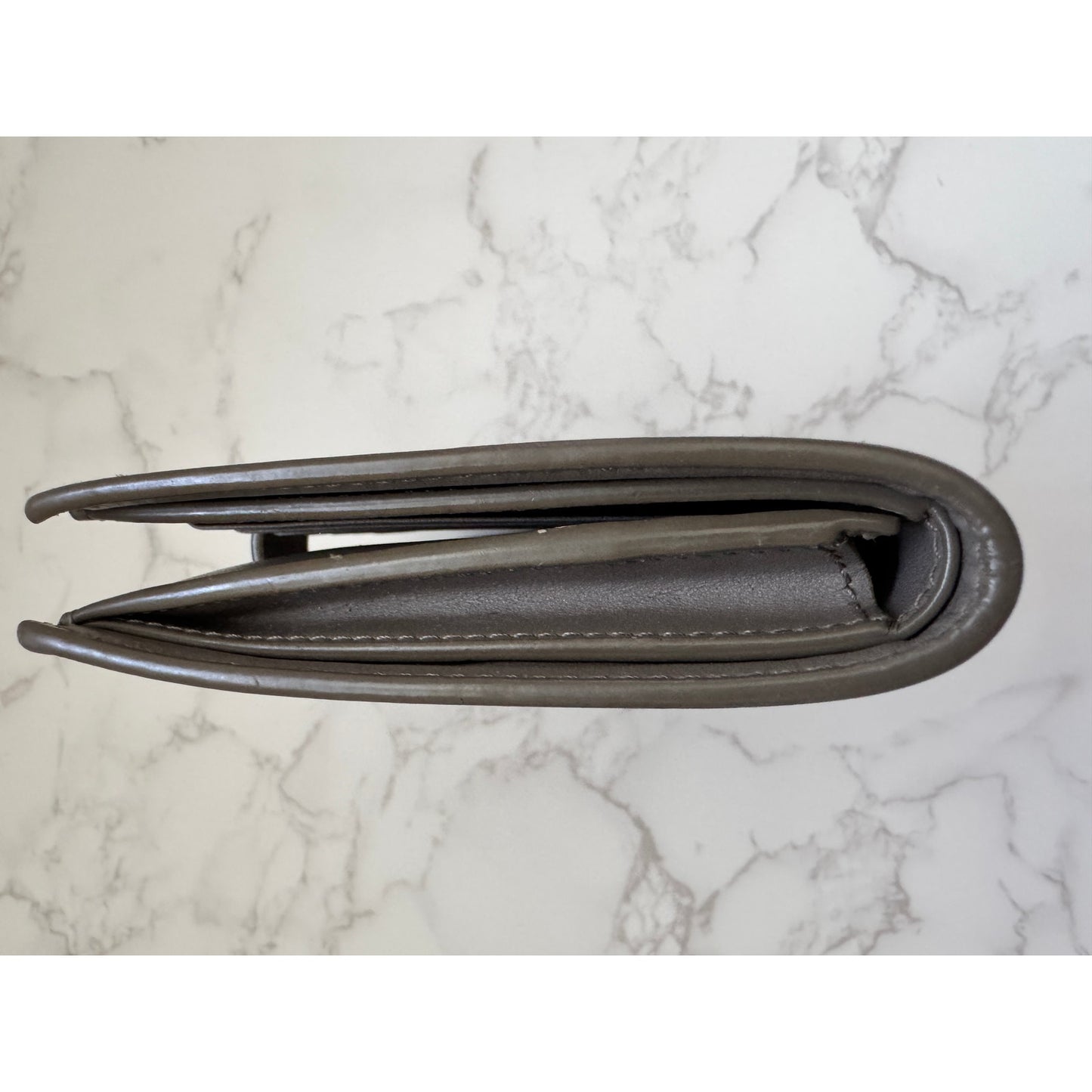 Celine Grained Calfskin Wallet Pebble Color