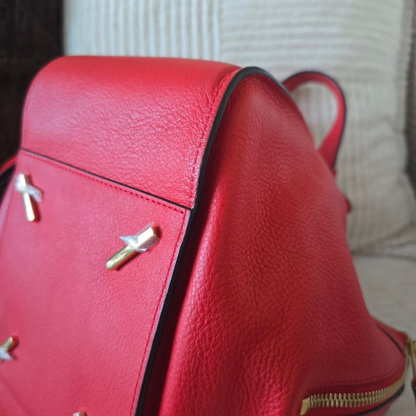 LOEWE Small Hammock Bag Scarlet Red Grained Leather Crossbody Tote