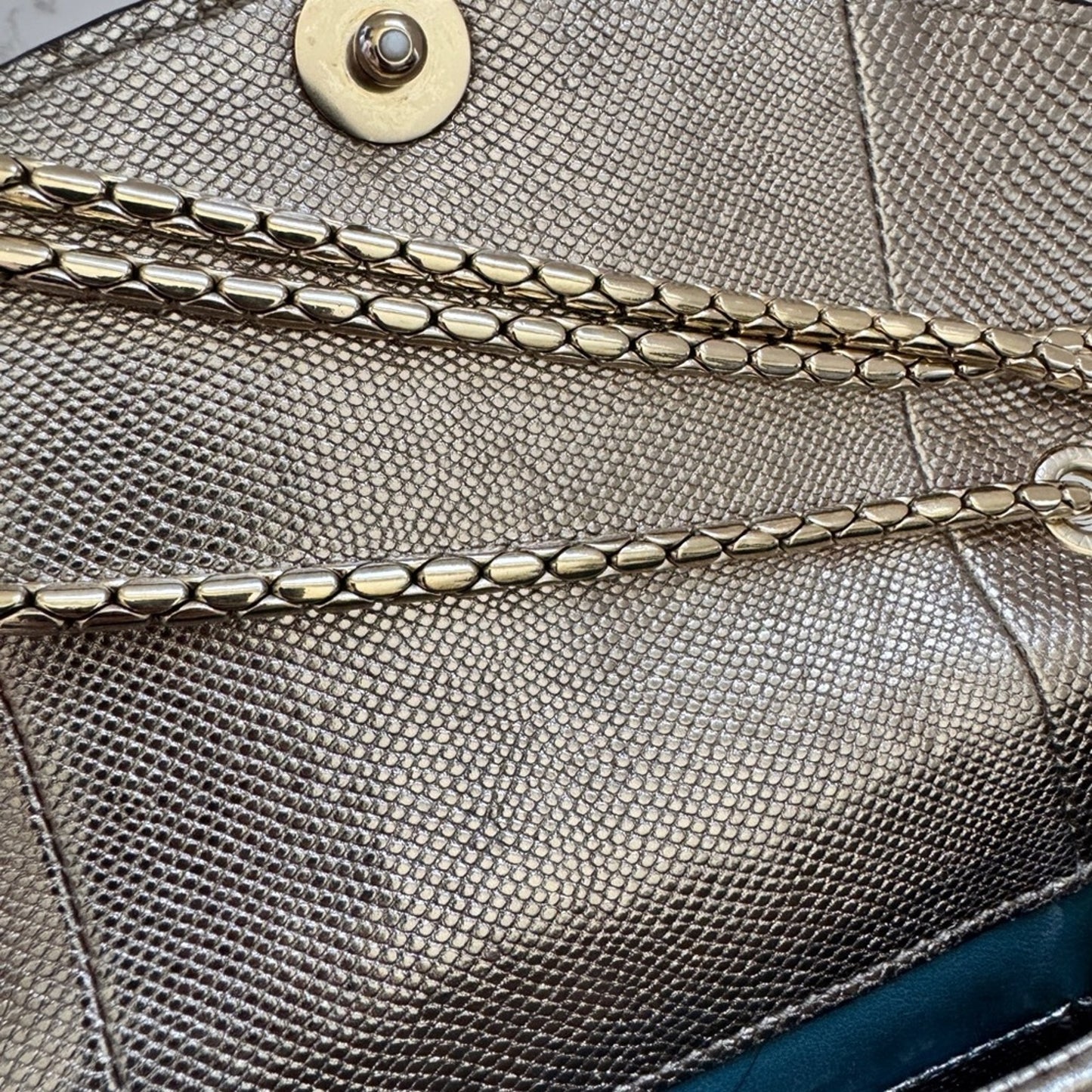 Bvlgari Serpenti Limited Edition Forever Bag in Metallic Leather.