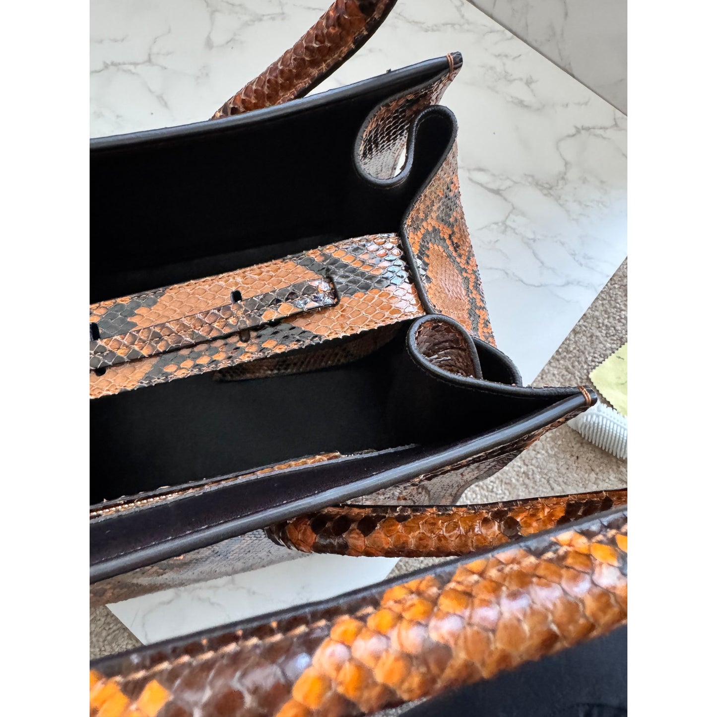 Exotic Celine Phantom Tote in Brown Python