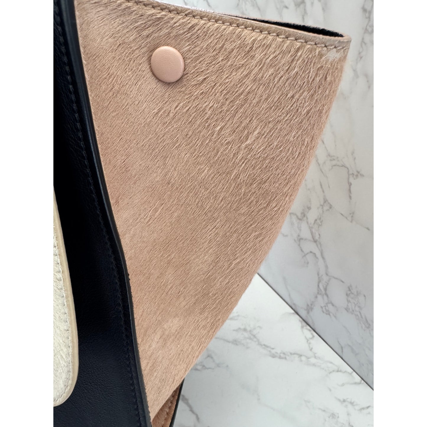 Celine Trapeze Top Handle Leather and Ponyhair Bag