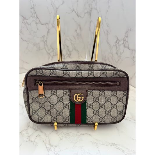 Brown GG Supreme Canvas Ophidia Belt Bag