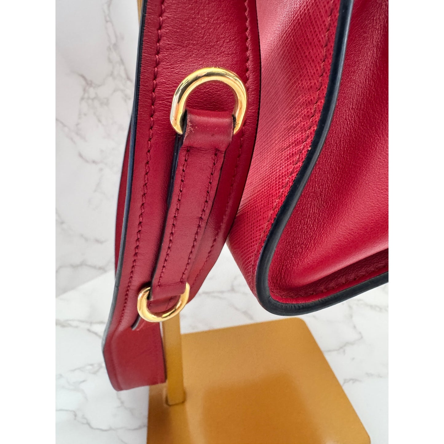 Prada Paradigme Tote in Red Saffiano Leather