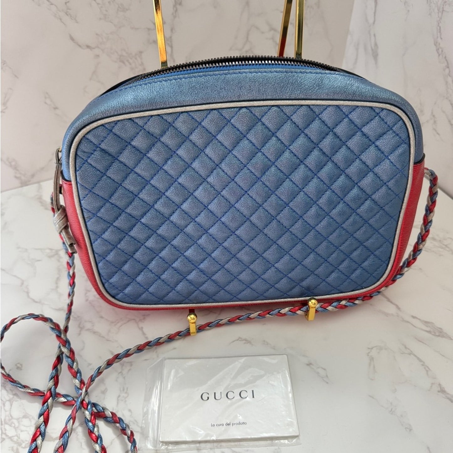 Gucci Laminated Nappa Trapuntata Zumi Shoulder Bag