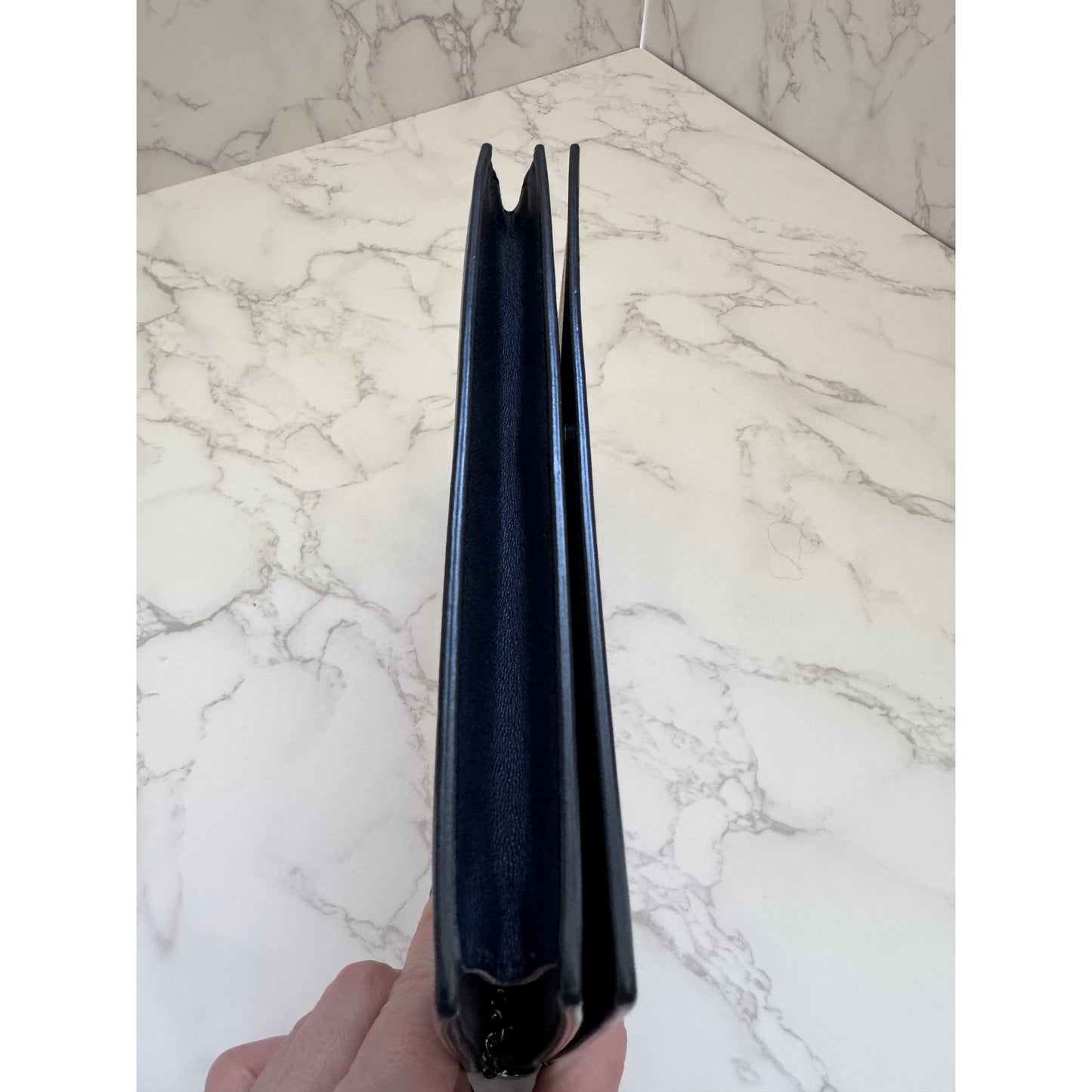 Celine Frame Evening Clutch on Chain Black or Navy Blue/Brown